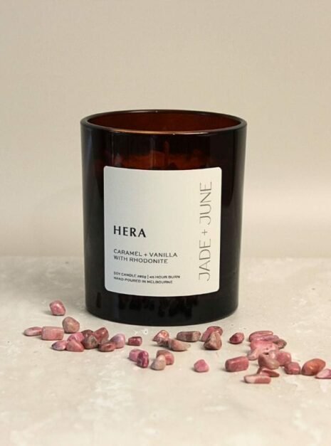 Hera Candle Hera Candle Rhodonite Crystals