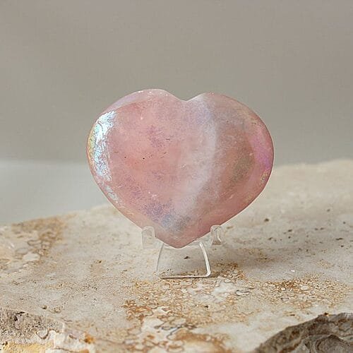 Rose Aura Crystal Heart