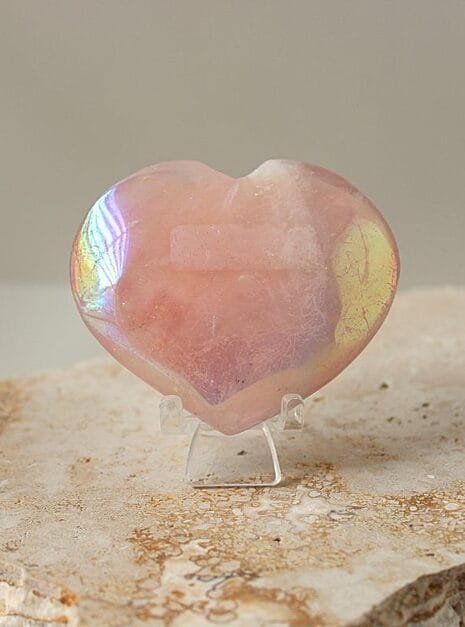 Rose Aura Crystal Heart
