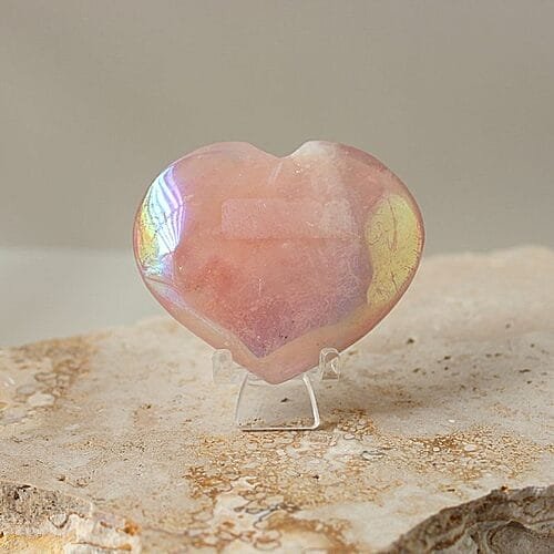 Rose Aura Crystal Heart
