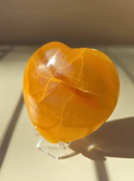 Honey Calcite Heart