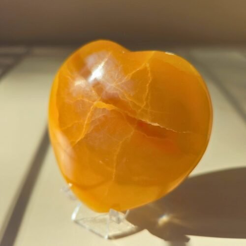 Honey Calcite Heart
