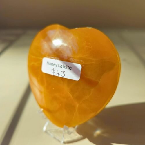 Honey Calcite Heart