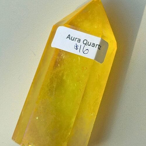 Yellow Aura Quartz Tower