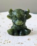 Jade Highland Cow Carving