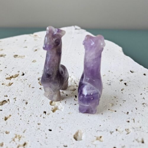 Amethyst Giraffe Carvings