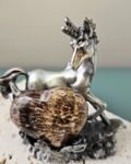 Chocolate Calcite Heart on Unicorn Stand