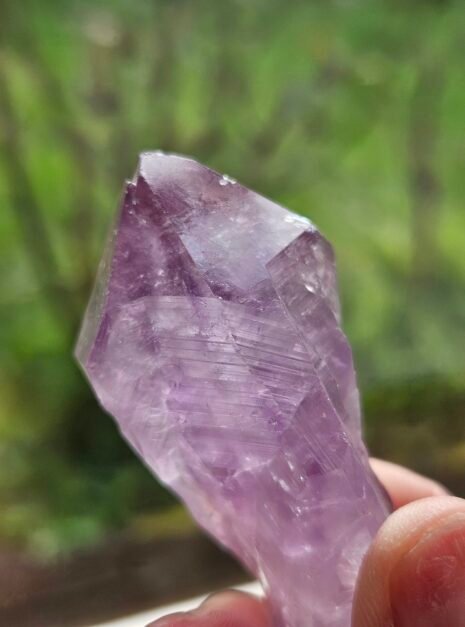 Amethyst Rough Point 5 Rough Amethyst point showing its striated unpolished surface