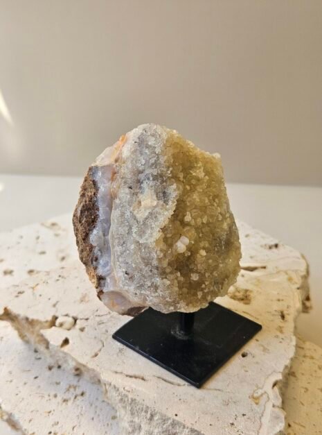 Citrine Cluster on Stand 7 Citrine cluster on its stand, close on the points
