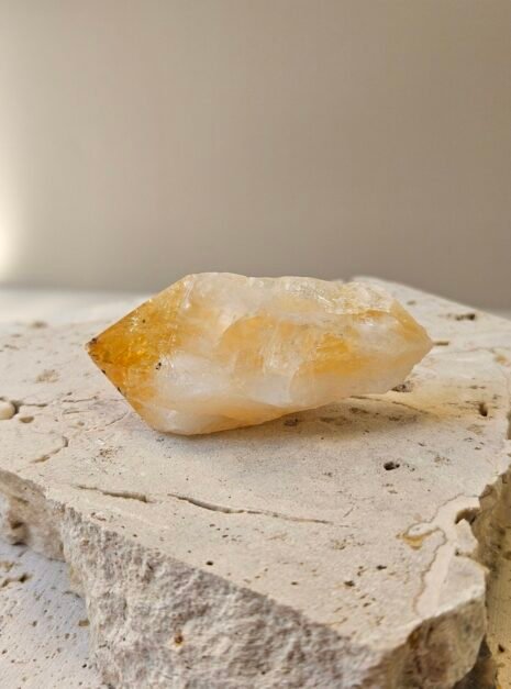 Citrine point 6 Small Citrine point turned to a three quarter angle