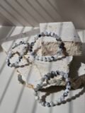 Three Rainbow Moonstone bracelets from a different angle