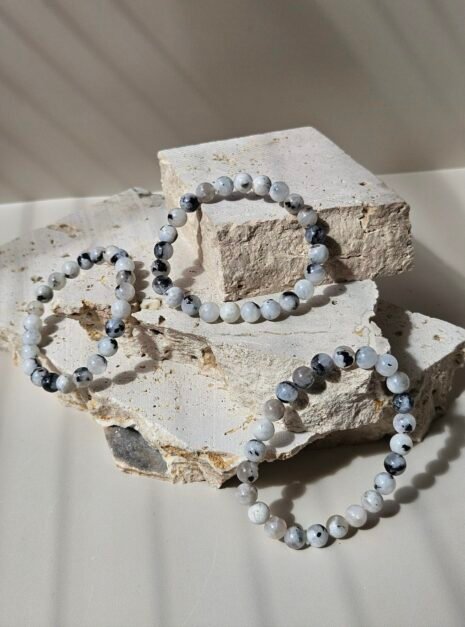 Rainbow Moonstone Bracelet 3 Three Rainbow Moonstone bracelets side by side